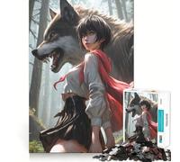 Puzzle Princesse Loup Assassin pour Adultes 1000 pièces Jeu Stimulant l'esprit Découpe Nette,alignement Parfait Activité de Partage pour Les Proches (38x26cm)