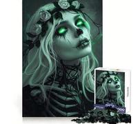 Puzzle Princesse Zombie Vert Néon pour Adolescents, 1000 Pièces, Jeu de Réflexion Intelligente, Passe-Temps à la Maison, Découpe Précise, Cadeau de Fête (38x52cm)