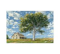 Puzzle printanier aquarelle Aspen Tree pour adultes, 300 pièces, puzzles en bois paysages de ferme, décorations imprimées de paysage naturel pour fête de divertissement