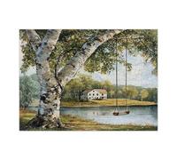 Puzzle printanier aquarelle Aspen Tree pour adultes, 500 pièces, puzzles imprimés en bois paysages de ferme, décorations de paysage naturel pour fête de divertissement