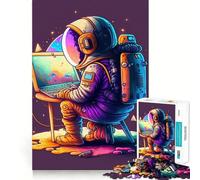 Puzzle Programmeur dans l'espace pour Adolescents, 1000 pièces, améliore la mémoire, Jeu Silencieux, Bords précis, Cadeau Artistique 38x52cm