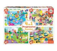 Puzzle progressifs 4 en 1 l'ecole Multicolore G
