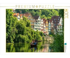 Puzzle · Promenade en Stocherkahn Devant la Vieille Ville Historique de | Tübingen · 1000 pièces · Format assemblé 64 × 48 cm · CALVENDO Puzzle