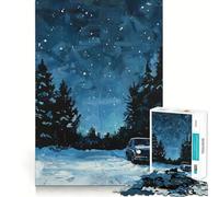 Puzzle Promenade Nocturne en forêt pour Adolescents, 1000 pièces, Jeu d'entraînement cérébral, Image relaxante à Assembler, Surprise chaleureuse (38x26cm)