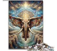 Puzzle psychédélique Animal éléphant pour Adultes et Adolescents, 1000 pièces, intéressant pour réduire Le Stress et interagir avec Les Parents (50x75cm)