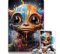 Puzzle psychédélique Animal lémurien 1000 pièces pour Adolescents, Jeu Familial Anti-Stress, défi Difficile, Cadeaux pour Amis et Famille (38x26cm)