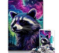 Puzzle psychédélique Animal Raton Laveur 1000 pièces pour Adolescents, Jouet éducatif et décompressant, Cadeau d'anniversaire, décoration Murale (38x26cm)