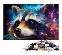 Puzzle psychédélique Animal Raton Laveur 1000 pièces pour Adultes, Puzzle en Carton pour décoration intérieure, entraînement cérébral et Cadeaux de Vacances 26x38cm / 10,23x14,96 Pouces
