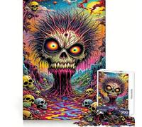 Puzzle psychédélique Arbre à crânes pour Adultes, 1000 pièces, Jeu de logique Robuste, Anti-Tension, Bords Transparents, Cadeau de qualité supérieure (38x52cm)