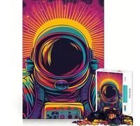 Puzzle psychédélique Astronaute 1000 pièces pour Adolescents Jeu de réflexion et d'entraînement cérébral Atelier d'écriture apaisant Cadeau Original 38x26cm
