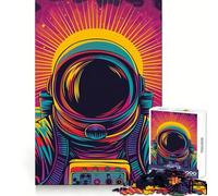 Puzzle psychédélique Astronaute 1000 pièces pour Adolescents Jeu de réflexion et d'entraînement cérébral Atelier d'écriture apaisant Cadeau Original 38x26cm