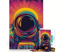 Puzzle psychédélique Astronaute 1000 pièces pour Adultes, Puzzle de mémoire, Montage Lent et Amusant, Cadeau créatif 38x52cm