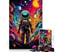 Puzzle psychédélique Astronaute LSD 1000 pièces pour Adolescents Jeu de réflexion Stimulant Passe-Temps Calme Découpe précise Joli Cadeau 38x26cm