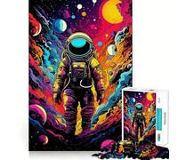Puzzle psychédélique Astronaute LSD 1000 pièces pour Adultes, défi cérébral, Peaceful Time, œuvre d'art à Collectionner 38x52cm
