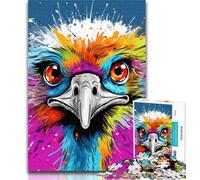 Puzzle psychédélique Autruche 1000 pièces pour Adultes, Jouets éducatifs, Jeux Anti-Stress, décoration d'intérieur Unique et Cadeaux 26x38cm