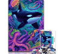 Puzzle psychédélique Baleine 1000 pièces pour Adolescents, Jeu éducatif et défi, idéal comme Cadeau pour Toute la Famille (75x50cm)