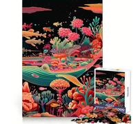 Puzzle psychédélique Baleine en Fleurs 1000 pièces pour Adultes Jeu de réflexion Stimulant Loisirs Cadeau Exceptionnel (50x75cm)