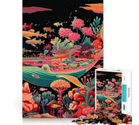 Puzzle psychédélique Baleine en Fleurs 1000 pièces pour Adultes Jeu de réflexion Stimulant Loisirs Cadeau Exceptionnel (50x75cm)
