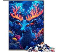 Puzzle psychédélique Cerf 1000 pièces pour Adolescents, Jouet de Divertissement Familial idéal comme Cadeau pour Toute la Famille (Taille 26x38cm)