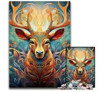 Puzzle psychédélique cerf 1000 pièces pour Adultes. Puzzle Impossible pour Adultes pour Les Vacances et décoration d'intérieur. 50x75cm / 19,68x29,52 Pouces.