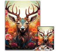 Puzzle psychédélique cerf 1000 pièces, Puzzle Impossible pour Adultes, idéal pour Les Adolescents et Les collectionneurs, Cadeau de Voyage, activité familiale 50x75cm / 19,68x29,52 Pouces