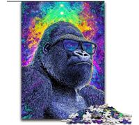 Puzzle psychédélique Chimpanzé 1000 pièces pour Adolescents, Jeu éducatif Familial, idéal pour la décoration de Bureau (26x38cm)