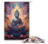 Puzzle psychédélique coloré de 1 000 pièces représentant Un Bouddha pour Adultes Jeux de Famille en Bois 1 000 pièces (38 x 26 cm)