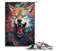 Puzzle psychédélique coloré de 1000 pièces représentant Une louve pour Adultes. Puzzle Impossible Anti-Stress pour Adolescents de 14 Ans et Plus. 1000 pièces (38 x 26 cm).