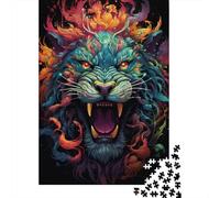 Puzzle psychédélique coloré de bêtes féroces 1000 pièces pour Adultes, Jouets familiaux, Cadeaux pour Filles et garçons, Puzzle en Bois écologique 1000 pièces (75 x 50 cm)
