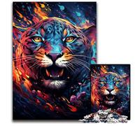 Puzzle psychédélique coloré de la Galaxie léopard 1000 pièces en Bois Jeu décoratif à Faire soi-même Jouet interactif Familial 1000 pièces (75x50cm)