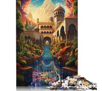 Puzzle psychédélique coloré de l'Alhambra, Jeux éducatifs, activités familiales, Puzzle en Carton de qualité supérieure pour Femmes et Hommes, Cadeau de Noël (75 x 50 cm)