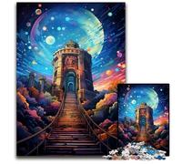 Puzzle psychédélique coloré de l'observatoire 1000 pièces pour Adultes Puzzles pour Adultes Casse-tête Stimulant Activité familiale Décoration intérieure Cadeau de Vacances 1000 pièces (75x50cm)