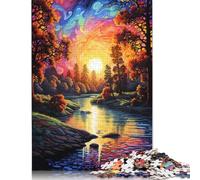 Puzzle psychédélique coloré de Sacramento, Californie, décoration intérieure Unique, Puzzle rectangulaire en Papier pour Adultes, Cadeaux 1000 pièces (75 x 50 cm)