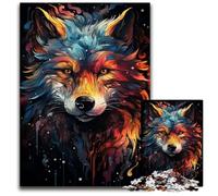 Puzzle psychédélique coloré de Space Wolf 1000 pièces pour Adultes Jeu de décoration à Faire soi-même Jouet interactif Familial 1000 pièces (38x26cm)