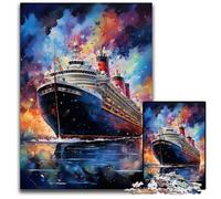 Puzzle psychédélique coloré de Titanic 1000 pièces Puzzle Impossible pour Adultes idéal pour la décoration intérieure Les Anniversaires Les Vacances et Les Cadeaux 1000 pièces (38x26cm)