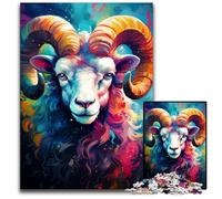 Puzzle psychédélique coloré du Dieu chèvre 1000 pièces en Bois pour Adultes activité à Domicile pour Les Vacances Les Anniversaires et Les soirées de Jeux en Famille 1000 pièces (75x50cm)