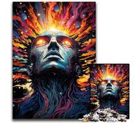 Puzzle psychédélique coloré du Dieu de l'univers 1000 pièces en Bois pour Adultes pour Les Amoureux du Voyage et Les Couples Jouet Stimulant 1000 pièces (75x50cm)