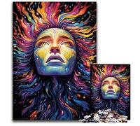 Puzzle psychédélique coloré du Dieu de l'univers 1000 pièces Puzzle Stimulant Décoration d'intérieur colorée et Jeu Familial interactif 1000 pièces (38x26cm)