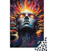 Puzzle psychédélique coloré du Dieu de l'univers, Jouets de décompression, Puzzle rectangulaire en Papier pour Enfants, Cadeaux de Noël, 1000 pièces (38 x 26 cm)