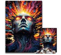 Puzzle psychédélique coloré du Dieu de l'univers pour Adultes Puzzles de 1000 pièces pour Adultes Activité familiale Casse-tête Décoration d'intérieur Cadeau de Vacances 1000 pièces (38x26cm)