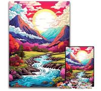 Puzzle psychédélique coloré du fleuve Yangtze 1000 pièces idéal pour Les Anniversaires Noël et Halloween 1000 pièces (38x26cm)