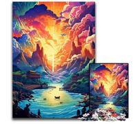 Puzzle psychédélique coloré du fleuve Yangtze 1000 pièces idéal pour Les Anniversaires Noël et Halloween 1000 pièces (38x26cm)