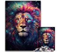 Puzzle psychédélique coloré du Lion Cosmique pour Adultes 1000 pièces activité familiale Casse-tête décoration d'intérieur Cadeau de Vacances 1000 pièces (75x50cm)