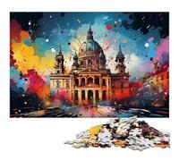 Puzzle psychédélique coloré du Palais de la Hofburg 1 000 pièces en Bois idéal pour Les familles idéal pour Noël ou Un Anniversaire 1 000 pièces (75 x 50 cm)
