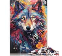 Puzzle psychédélique coloré en Carton de qualité supérieure représentant Une louve, idéal comme Cadeau d'anniversaire pour Femme ou Homme, 1 000 pièces (75 x 50 cm).