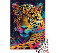 Puzzle psychédélique coloré Motif léopard, défi Difficile, Puzzle en Carton 100% recyclé pour Adultes et Adolescents, Cadeaux d'halloween, 1 000 pièces (38 x 26 cm)