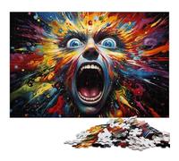 Puzzle psychédélique coloré pour Adultes 1 000 pièces Jeux de Famille en Bois Cadeaux de Noël et d'anniversaire 1 000 pièces (75 x 50 cm)
