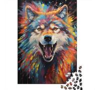 Puzzle psychédélique coloré représentant Un Loup-Garou pour Adultes, 500 pièces, pour Une réunion de Famille, 500 pièces (52 x 38 cm).