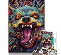 Puzzle psychédélique Corgi 1000 pièces, Jeu Stimulant et décoration Murale familiale, Cadeaux d'anniversaire et de Noël Uniques (75x50cm)