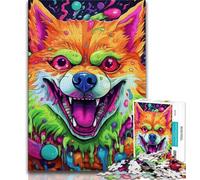 Puzzle psychédélique Corgi 1000 pièces pour Adultes et Adolescents, Anti-Stress, défi Difficile à Offrir en Cadeau à Toute la Famille (50x75cm)